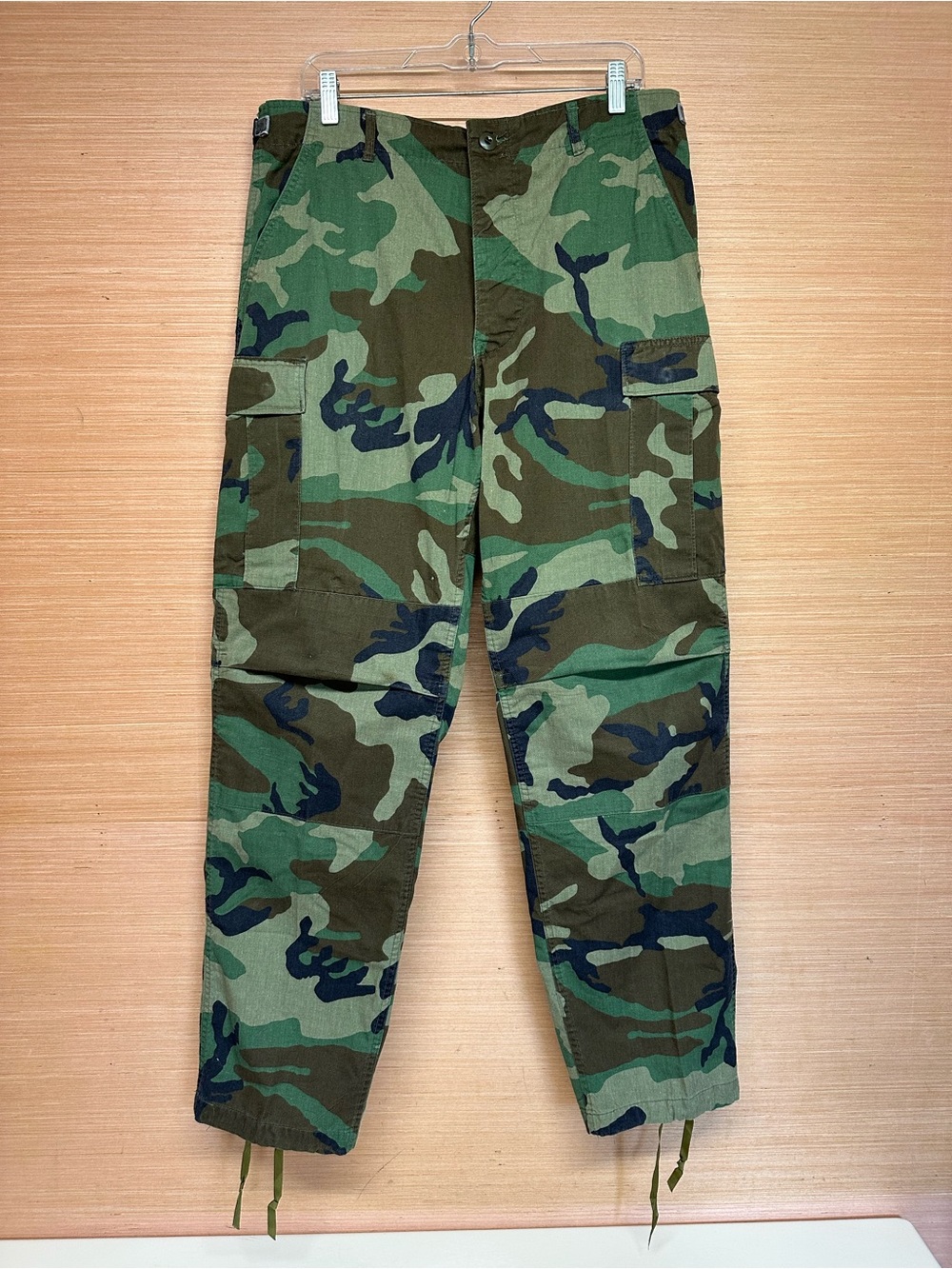Vintage 80's Era USGI Woodland BDU Camouflage Combat Pants Trousers Medium Long